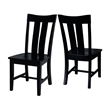 International Concepts Ava Solid Wood Dining Chairs - Set of 2 in Black
