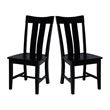 International Concepts Ava Solid Wood Dining Chairs - Set of 2 in Black