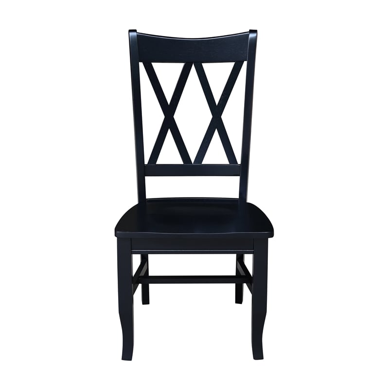 International Concepts Double XX Solid Wood  Dining Chairs - Set of 2 in Black