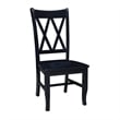 International Concepts Double XX Solid Wood  Dining Chairs - Set of 2 in Black