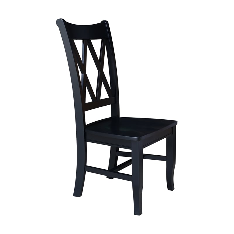 International Concepts Double XX Solid Wood  Dining Chairs - Set of 2 in Black