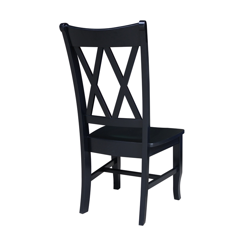 International Concepts Double XX Solid Wood  Dining Chairs - Set of 2 in Black