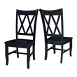 International Concepts Double XX Solid Wood  Dining Chairs - Set of 2 in Black