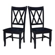 International Concepts Double XX Solid Wood  Dining Chairs - Set of 2 in Black