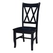 International Concepts Double XX Solid Wood  Dining Chairs - Set of 2 in Black