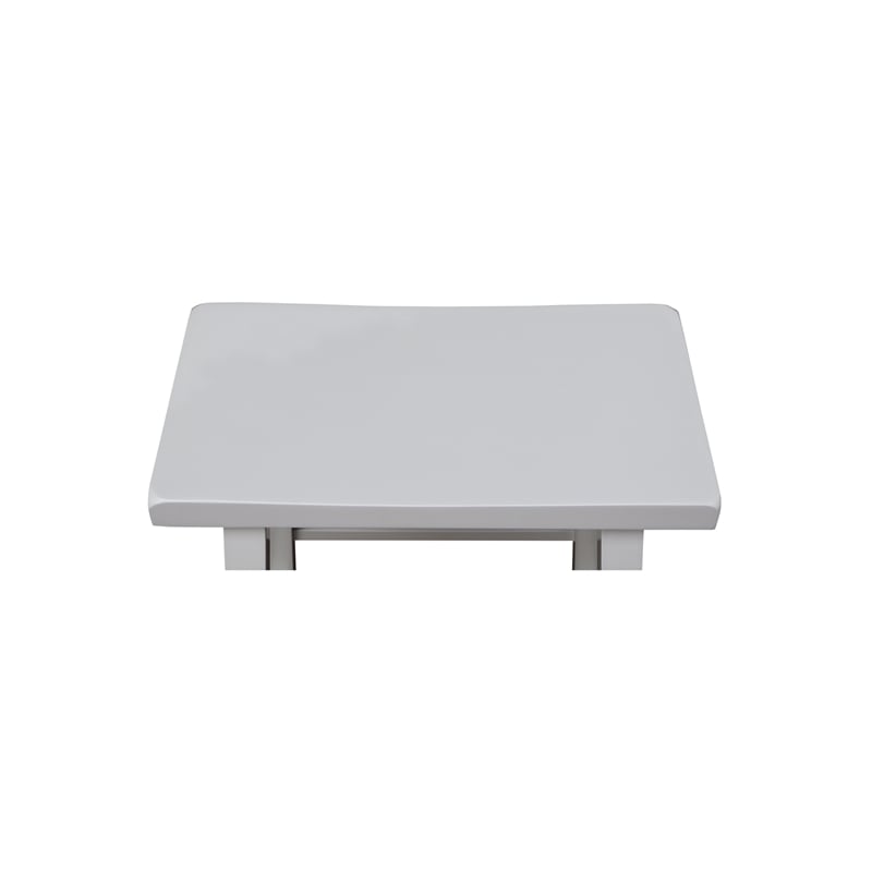 Saddle Seat Counter Height Wood Stool in White with 24 in Seat