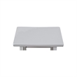 Saddle Seat Counter Height Wood Stool in White with 24 in Seat