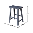Saddle Seat Counter Height Wood Stool in Heather Gray with 24 in Seat