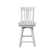San Remo Counter Height Wood Stool with 24 in H Swivel Seat in White