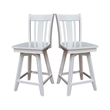 San Remo Counter Height Wood Stool with 24 in H Swivel Seat in White