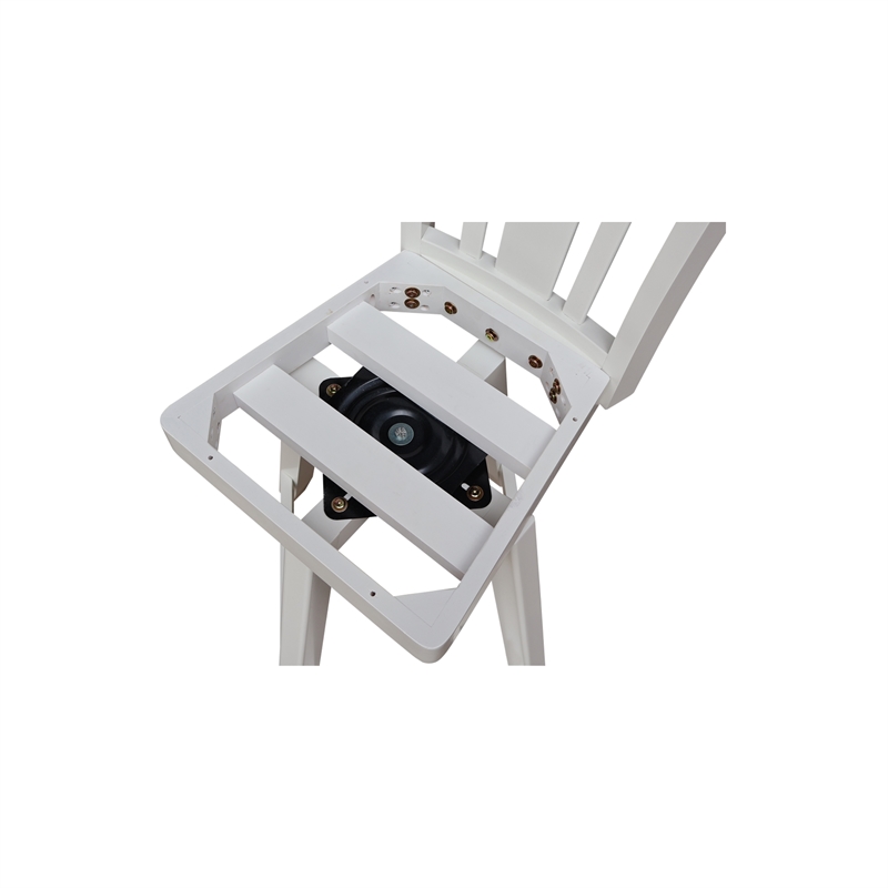 San Remo Counter Height Wood Stool with 24 in H Swivel Seat in White