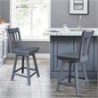 San Remo Counter Height Wood Stool with 24 in H Swivel Seat in Heather Gray