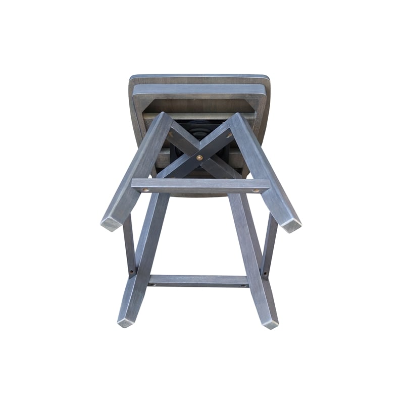 San Remo Counter Height Wood Stool with 24 in H Swivel Seat in Heather Gray