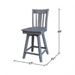 San Remo Counter Height Wood Stool with 24 in H Swivel Seat in Heather Gray