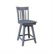 San Remo Counter Height Wood Stool with 24 in H Swivel Seat in Heather Gray