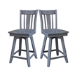 San Remo Counter Height Wood Stool with 24 in H Swivel Seat in Heather Gray