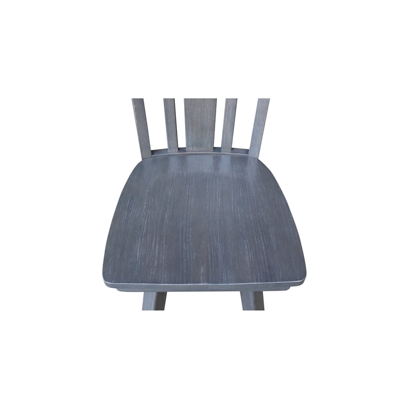 San Remo Counter Height Wood Stool with 24 in H Swivel Seat in Heather Gray