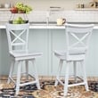 Charlotte Counter Height Wood Stool with 24 in H Swivel Seat in White