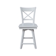 Charlotte Counter Height Wood Stool with 24 in H Swivel Seat in White
