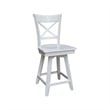Charlotte Counter Height Wood Stool with 24 in H Swivel Seat in White