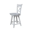 Charlotte Counter Height Wood Stool with 24 in H Swivel Seat in White