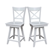 Charlotte Counter Height Wood Stool with 24 in H Swivel Seat in White