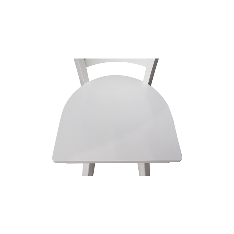 Charlotte Counter Height Wood Stool with 24 in H Swivel Seat in White