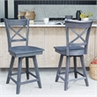 Charlotte Counter Height Wood Stool with 24 in H Swivel Seat in Heather Gray