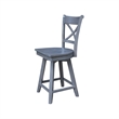 Charlotte Counter Height Wood Stool with 24 in H Swivel Seat in Heather Gray