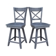 Charlotte Counter Height Wood Stool with 24 in H Swivel Seat in Heather Gray