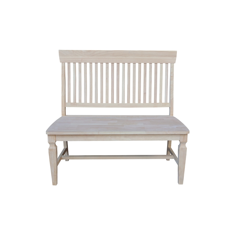 International Concepts Vista Slat Back Solid Wood Bench - Unfinished