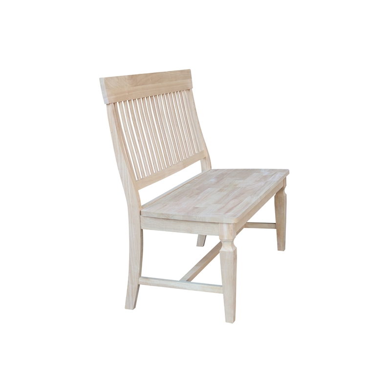 International Concepts Vista Slat Back Solid Wood Bench - Unfinished
