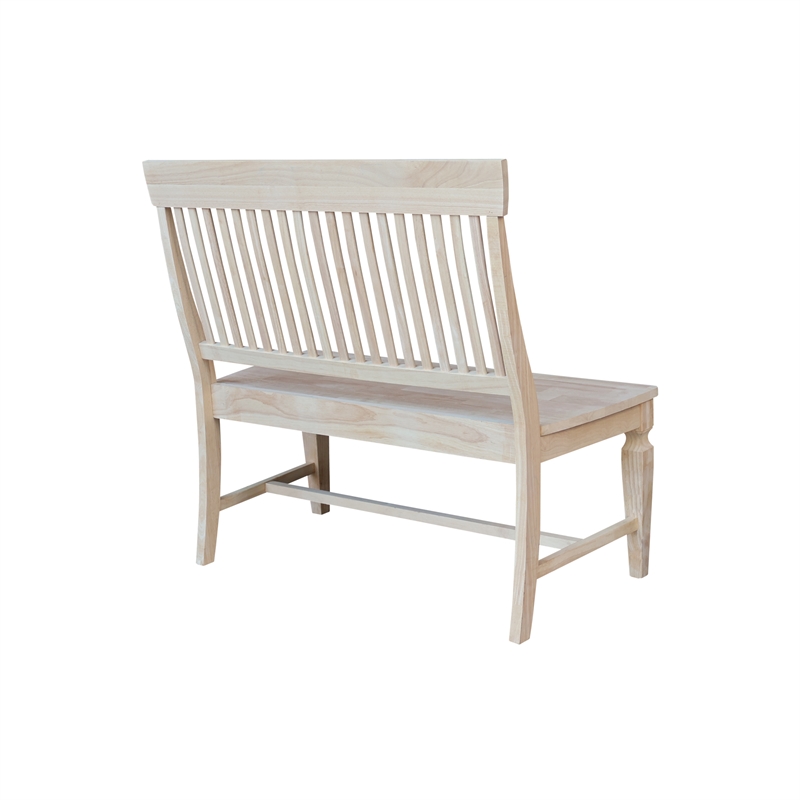 International Concepts Vista Slat Back Solid Wood Bench - Unfinished