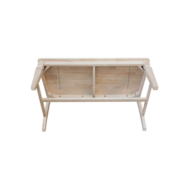 International Concepts Vista Slat Back Solid Wood Bench - Unfinished