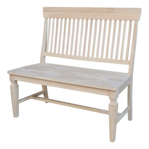International Concepts Vista Slat Back Solid Wood Bench - Unfinished