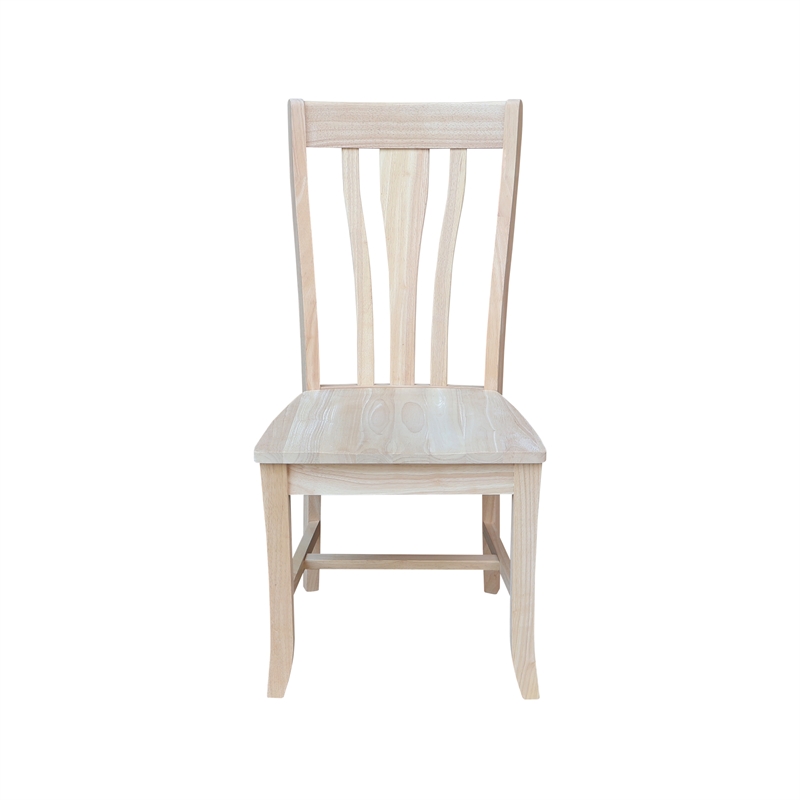 International Concepts Set of 2 Weston Solid Wood Chairs in Unfinished