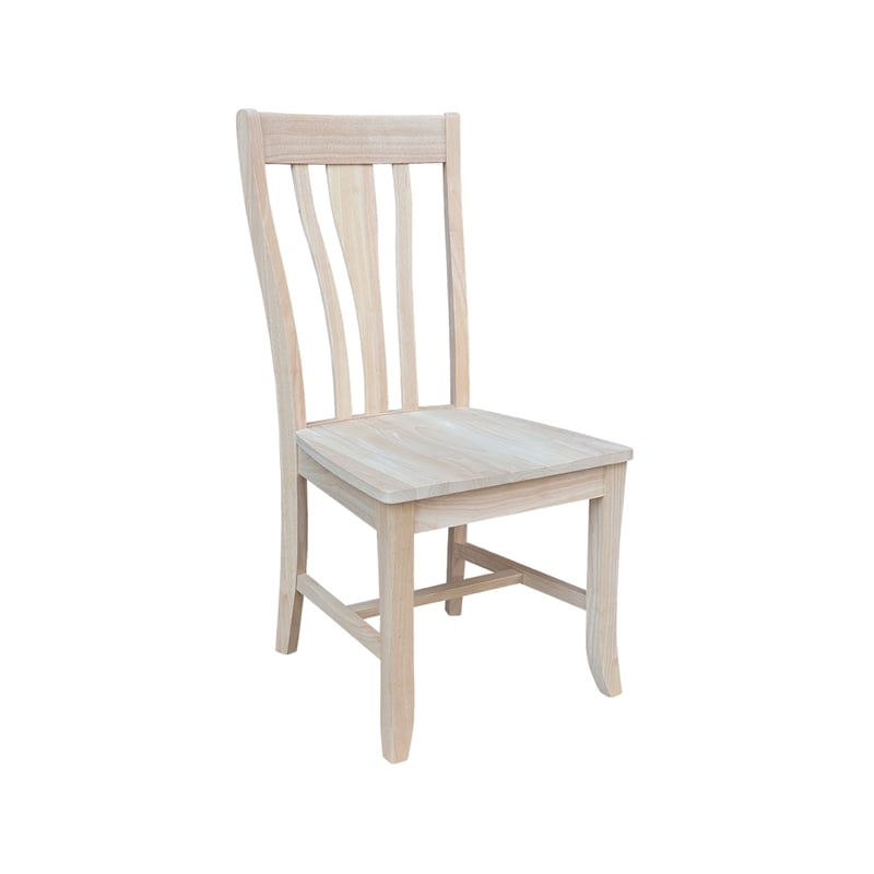 International Concepts Set of 2 Weston Solid Wood Chairs in Unfinished