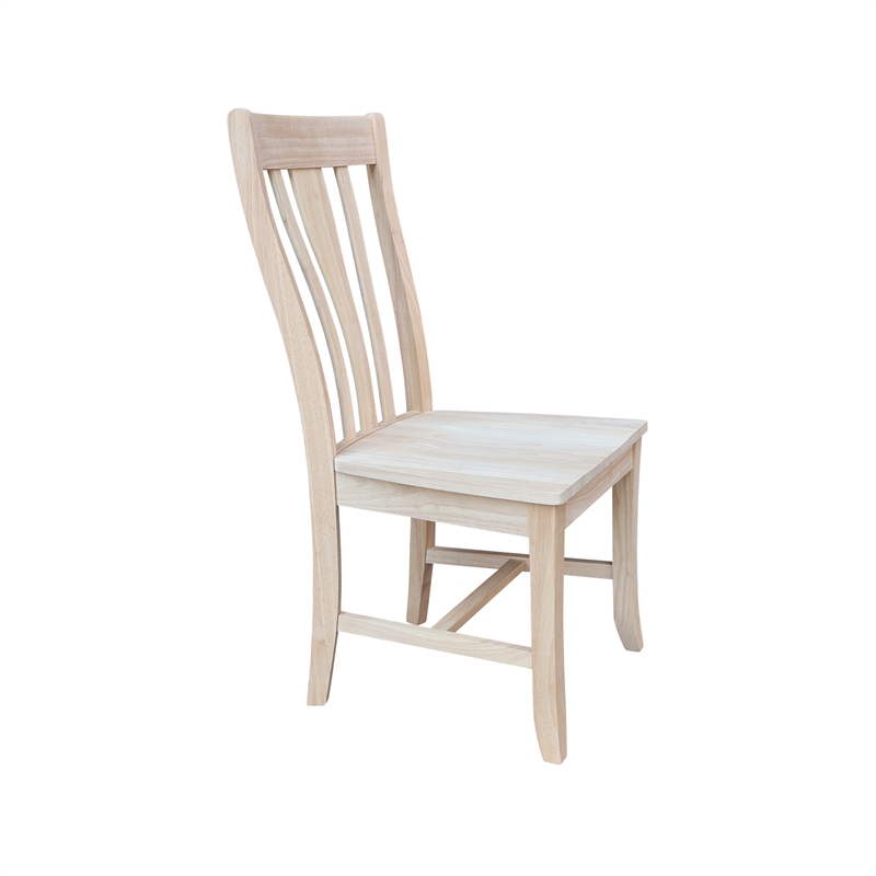 International Concepts Set of 2 Weston Solid Wood Chairs in Unfinished