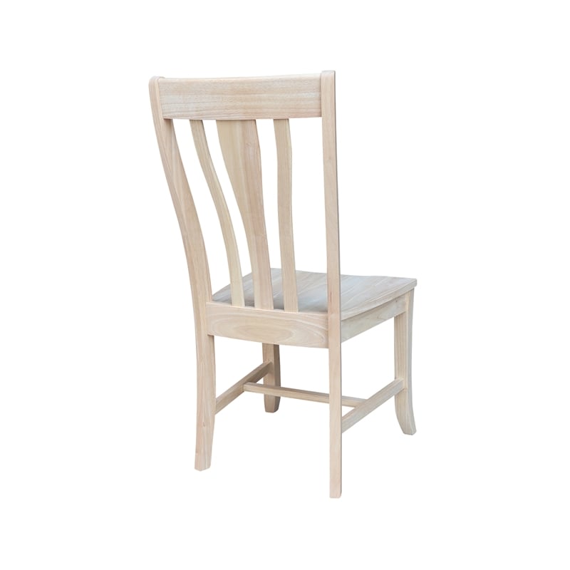 International Concepts Set of 2 Weston Solid Wood Chairs in Unfinished