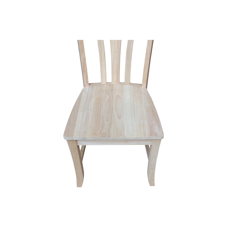 International Concepts Set of 2 Weston Solid Wood Chairs in Unfinished