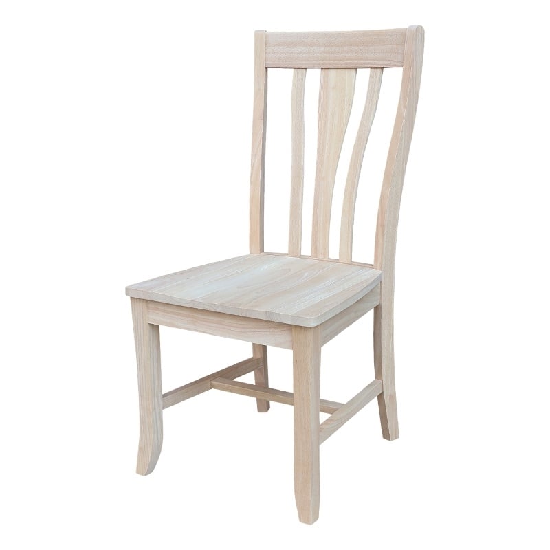 International Concepts Set of 2 Weston Solid Wood Chairs in Unfinished