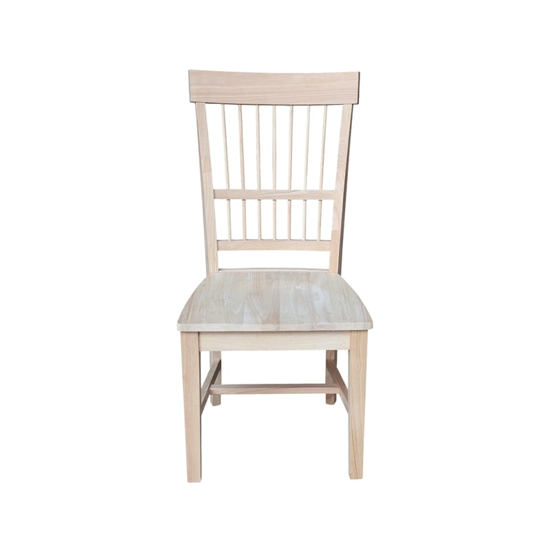 International Concepts Set of Two Solid Wood Clayton Chairs in Unfinished