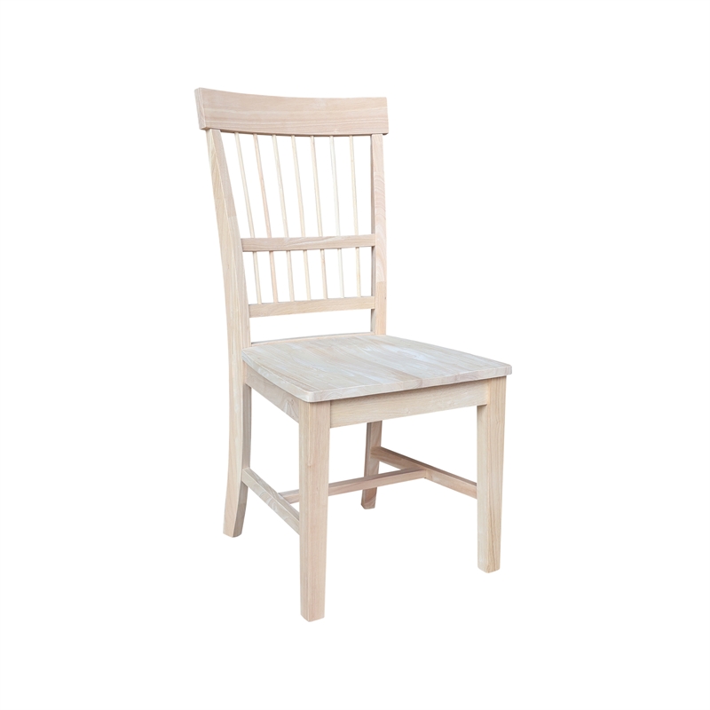 International Concepts Set of Two Solid Wood Clayton Chairs in Unfinished