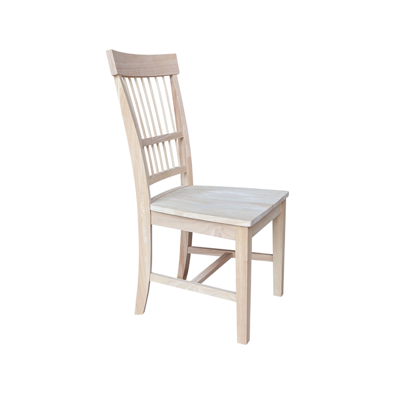 International Concepts Set of Two Solid Wood Clayton Chairs in Unfinished