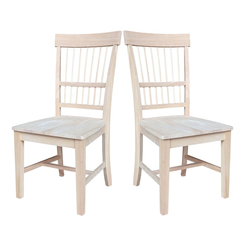 International Concepts Set of Two Solid Wood Clayton Chairs in Unfinished