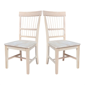 International Concepts Set of Two Solid Wood Clayton Chairs in Unfinished