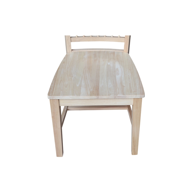 International Concepts Set of Two Solid Wood Clayton Chairs in Unfinished
