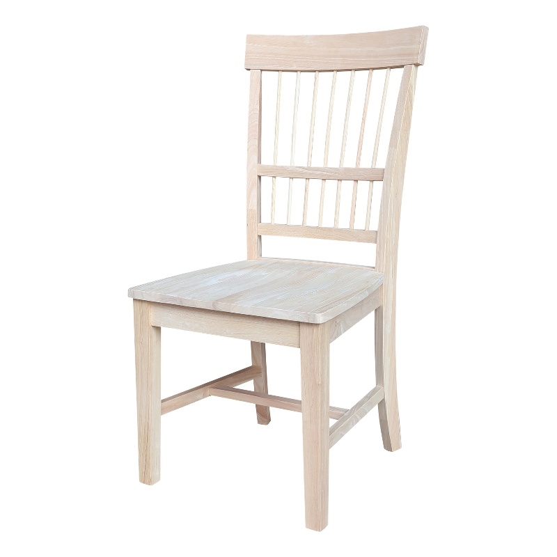 International Concepts Set of Two Solid Wood Clayton Chairs in Unfinished