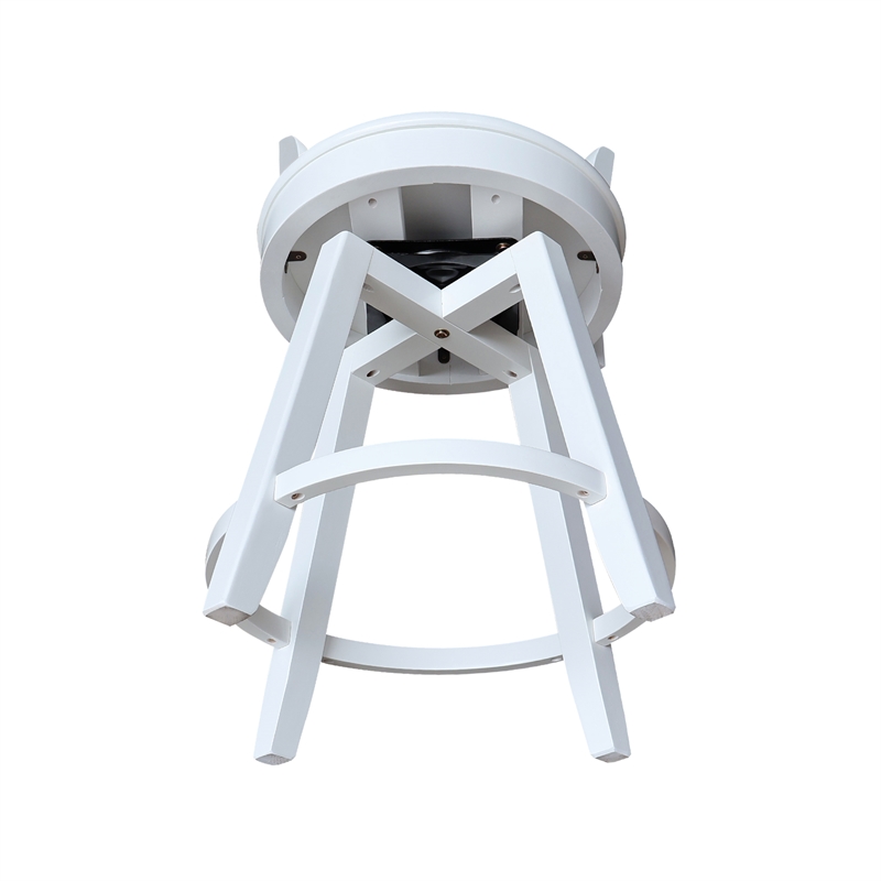 Sara Soild Wood Counter Height Stool with Swivel Seat in White
