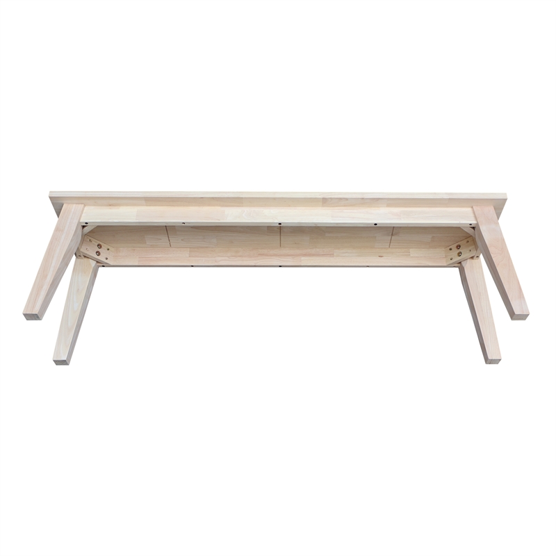 International Concepts Boulder Solid Wood Bench in Unfinished